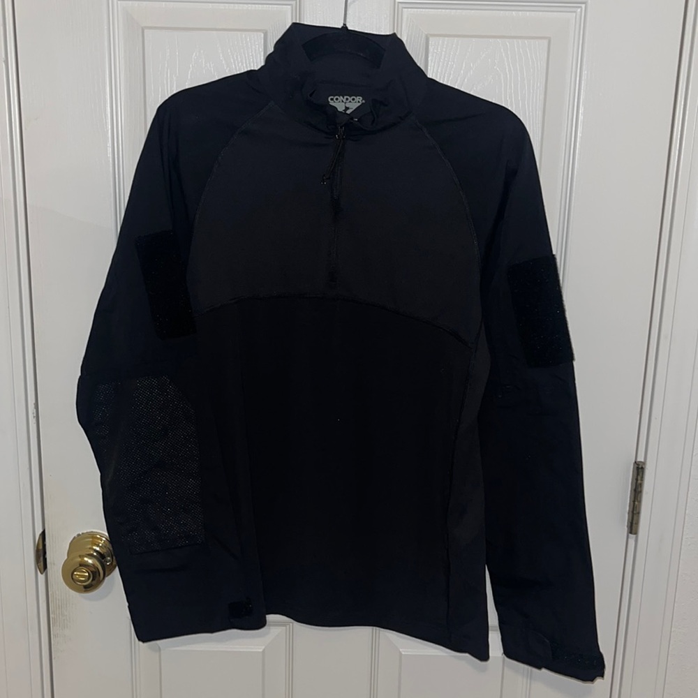 Condor Tactical Black Long Sleeve Reinforced Shirt Quarter Zip Men’s Dry Fit